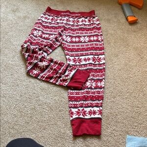Abercrombie & Fitch Kids Festive Red and White Pajama Bottoms